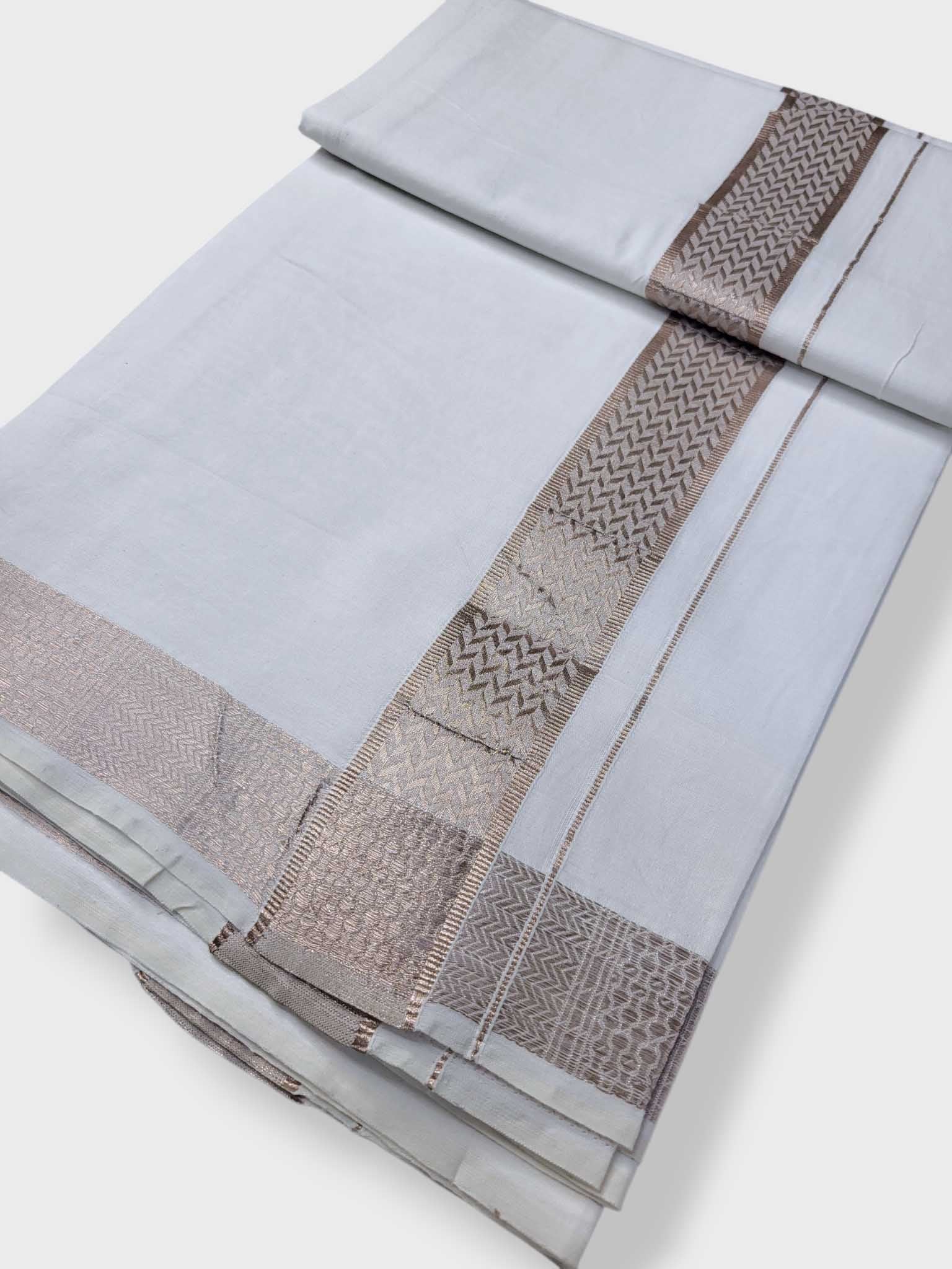 Single Kerala Pure White Mundu/Dhoti