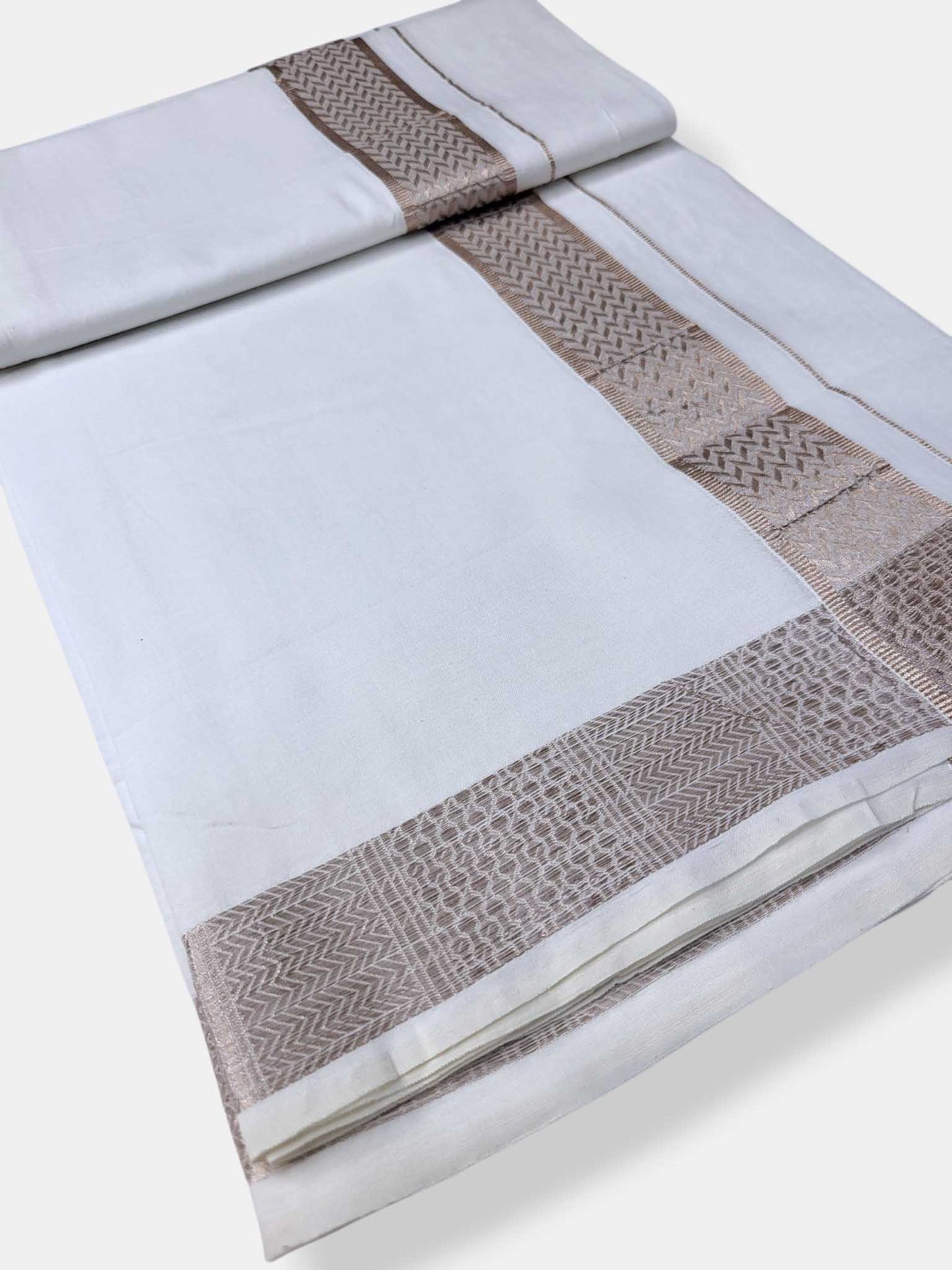 Single Kerala Pure White Mundu/Dhoti