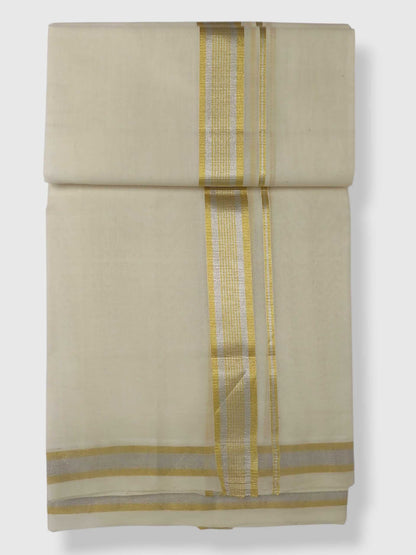 Original Balaramapuram Handloom Kasavu Mundu for Men