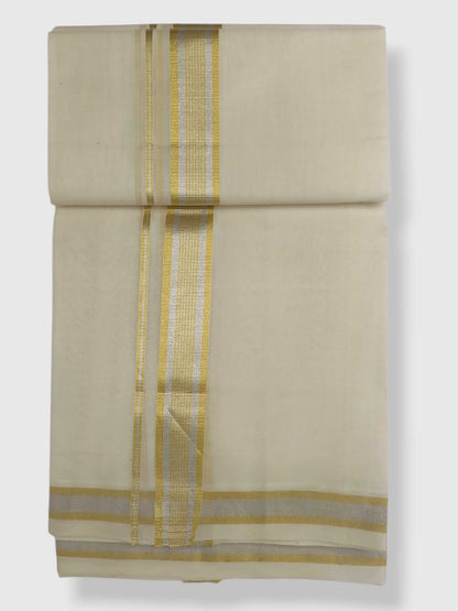 Original Balaramapuram Handloom Kasavu Mundu for Men