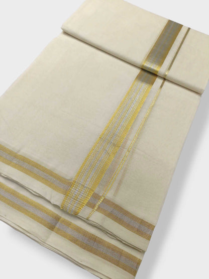 Original Balaramapuram Handloom Kasavu Mundu for Men