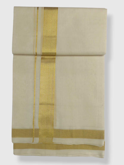 Original Balaramapuram Handloom Kasavu Mundu for Men