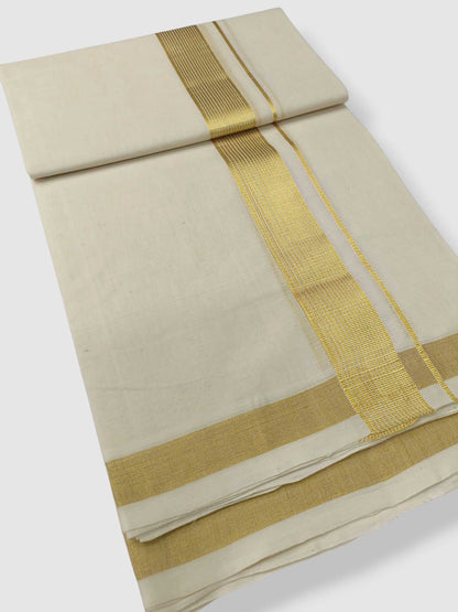 Original Balaramapuram Handloom Kasavu Mundu for Men