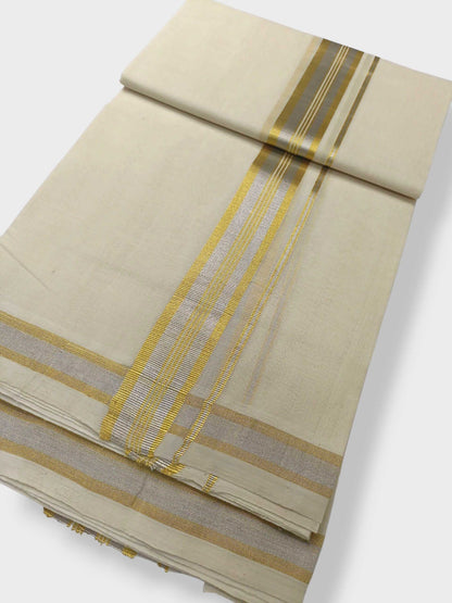 Original Balaramapuram Handloom Kasavu Mundu for Men