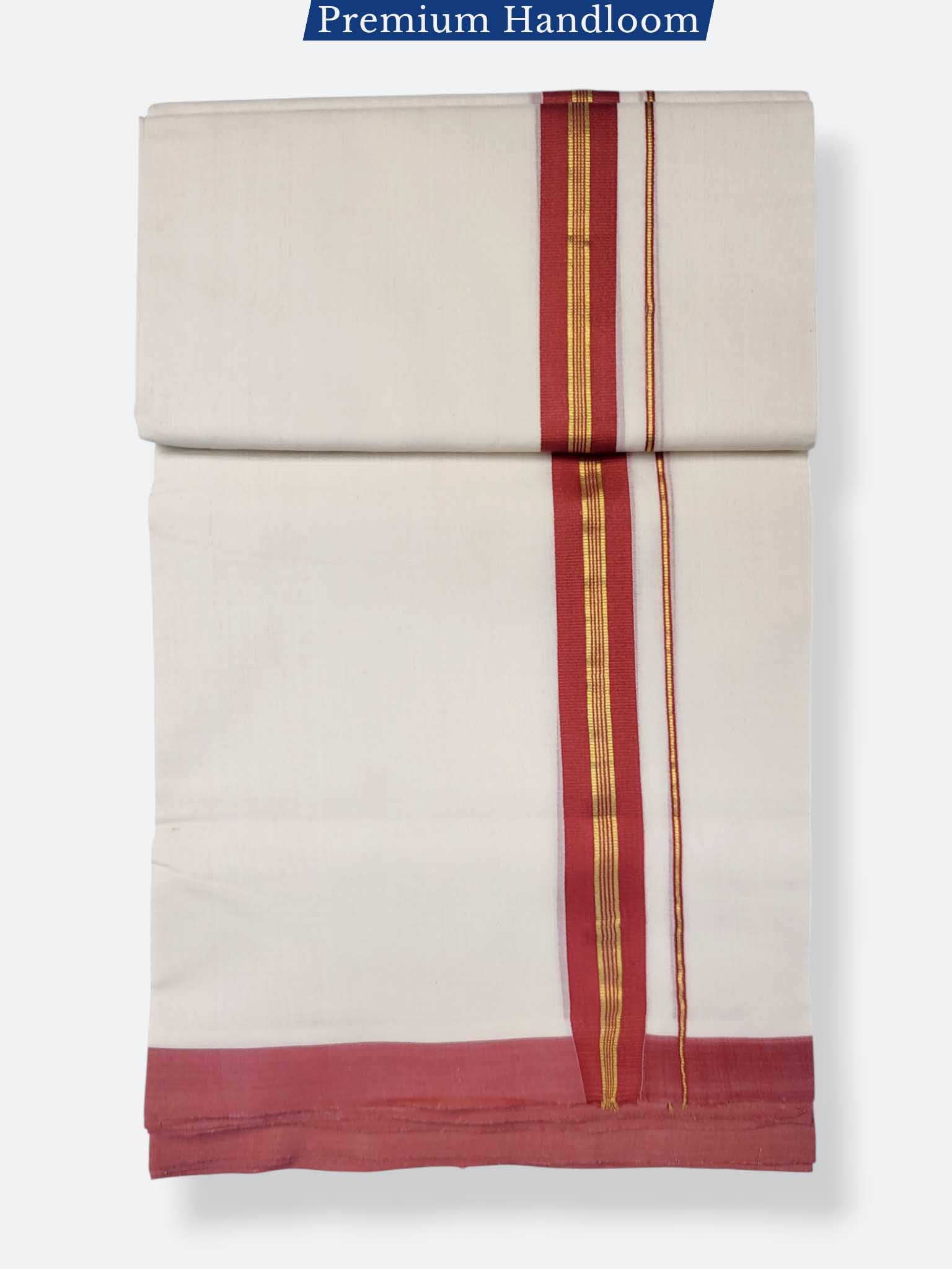 Kerala Premium Balaramapuram Handloom Dhoti/Mundu for Men