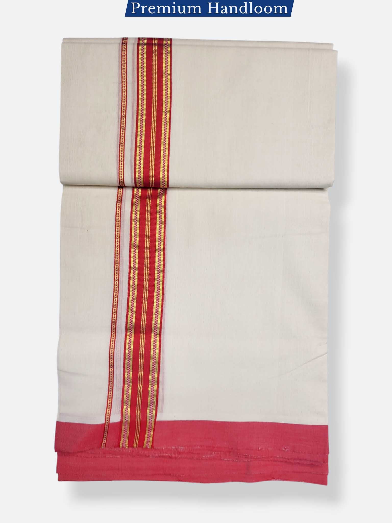 Kerala Premium Balaramapuram Handloom Dhoti/Mundu for Men