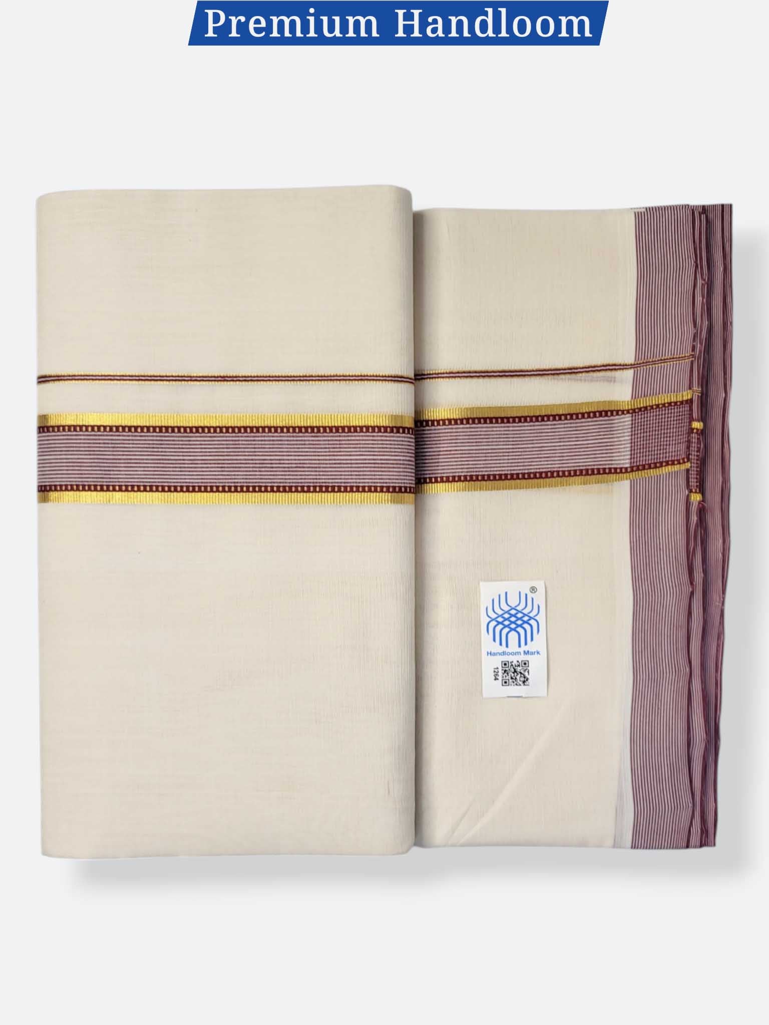 Kerala Premium Balaramapuram Handloom Dhoti/Mundu for Men