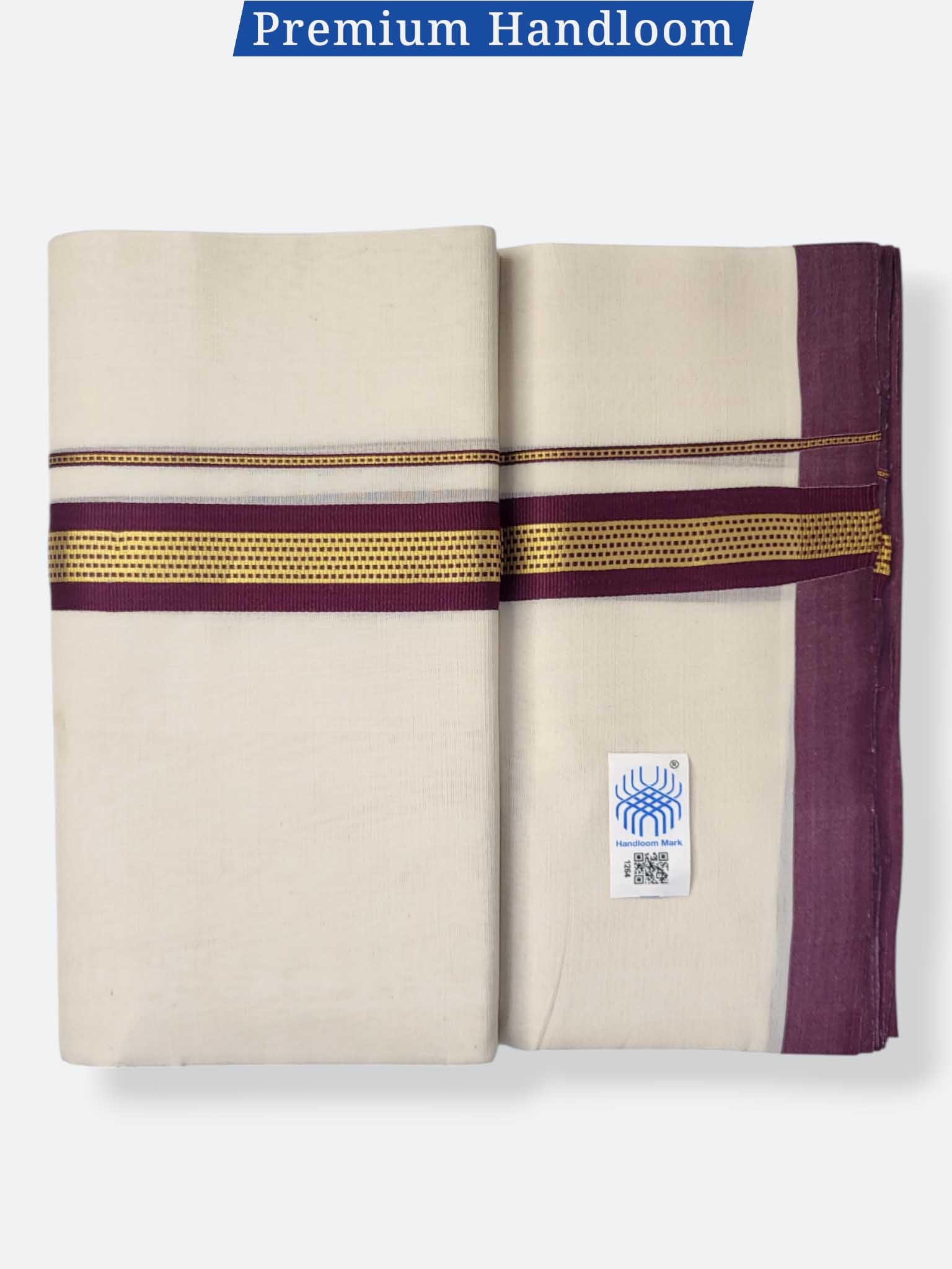 Kerala Premium Balaramapuram Handloom Dhoti/Mundu for Men