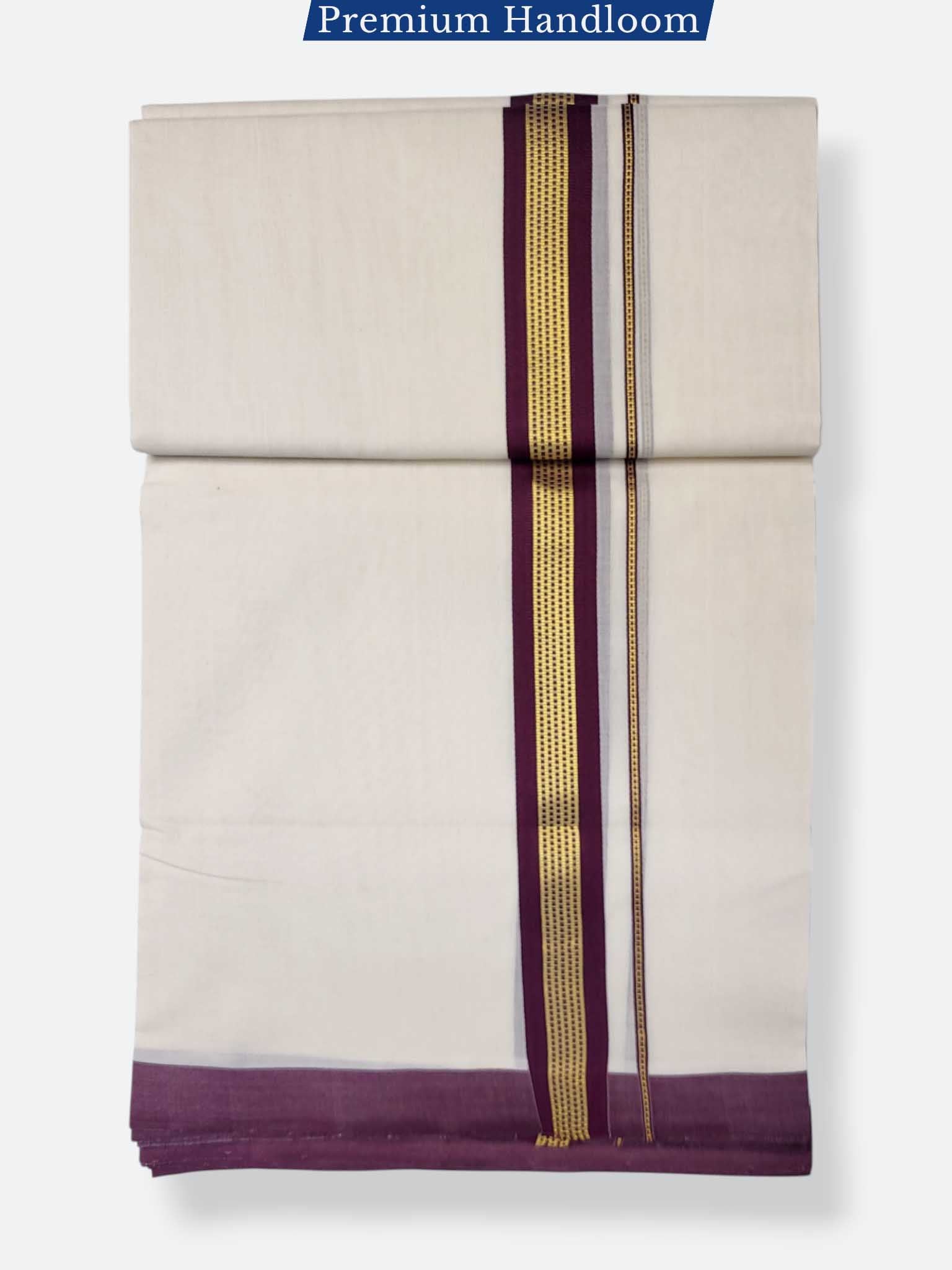 Kerala Premium Balaramapuram Handloom Dhoti/Mundu for Men