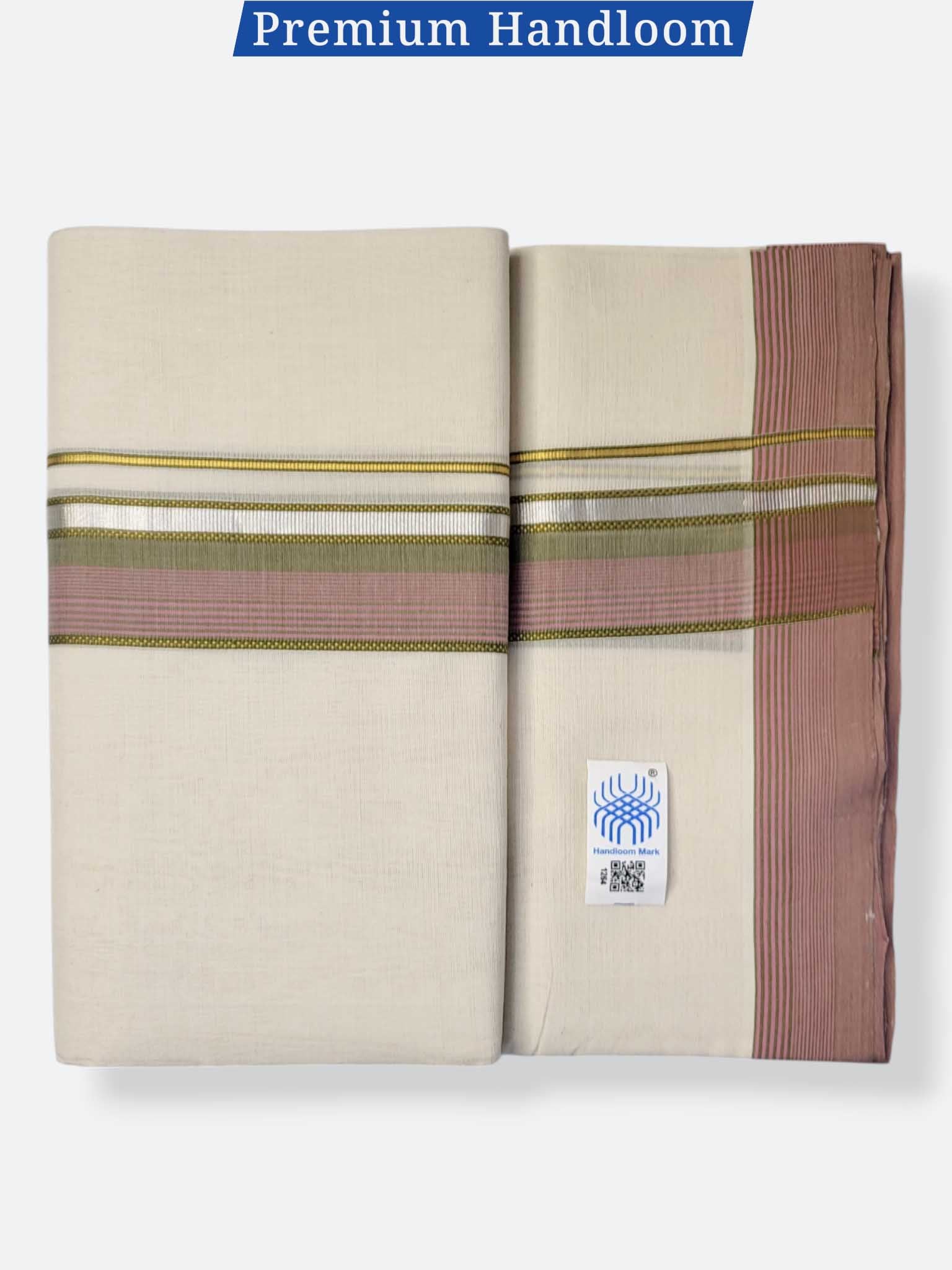 Kerala Premium Balaramapuram Handloom Dhoti/Mundu for Men