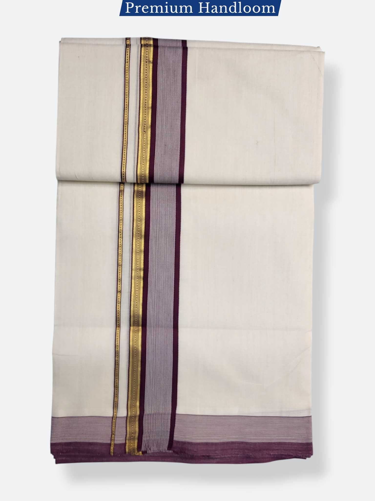 Kerala Premium Balaramapuram Handloom Dhoti/Mundu for Men