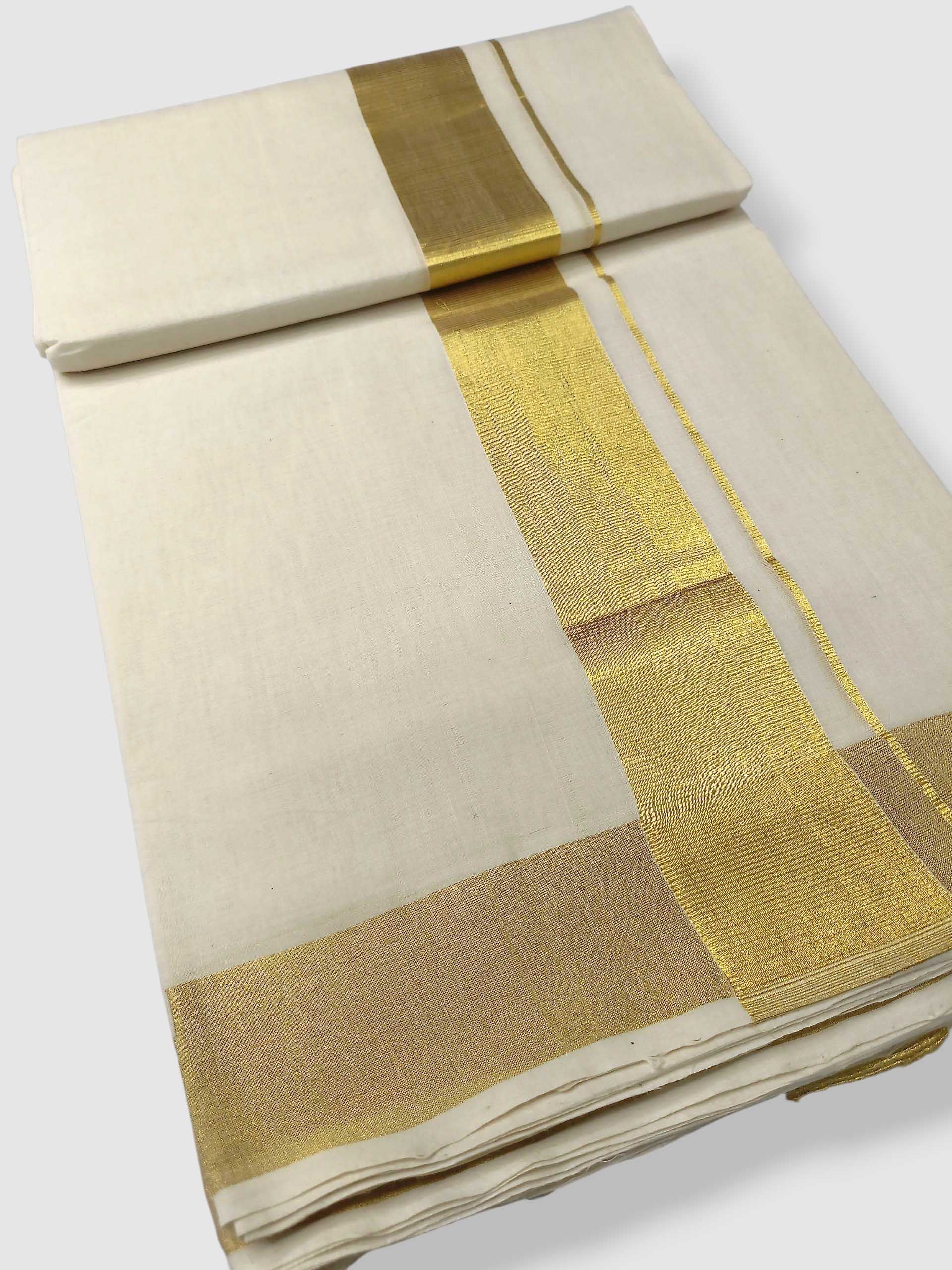 Original Balaramapuram Handloom Kasavu Mundu for Men
