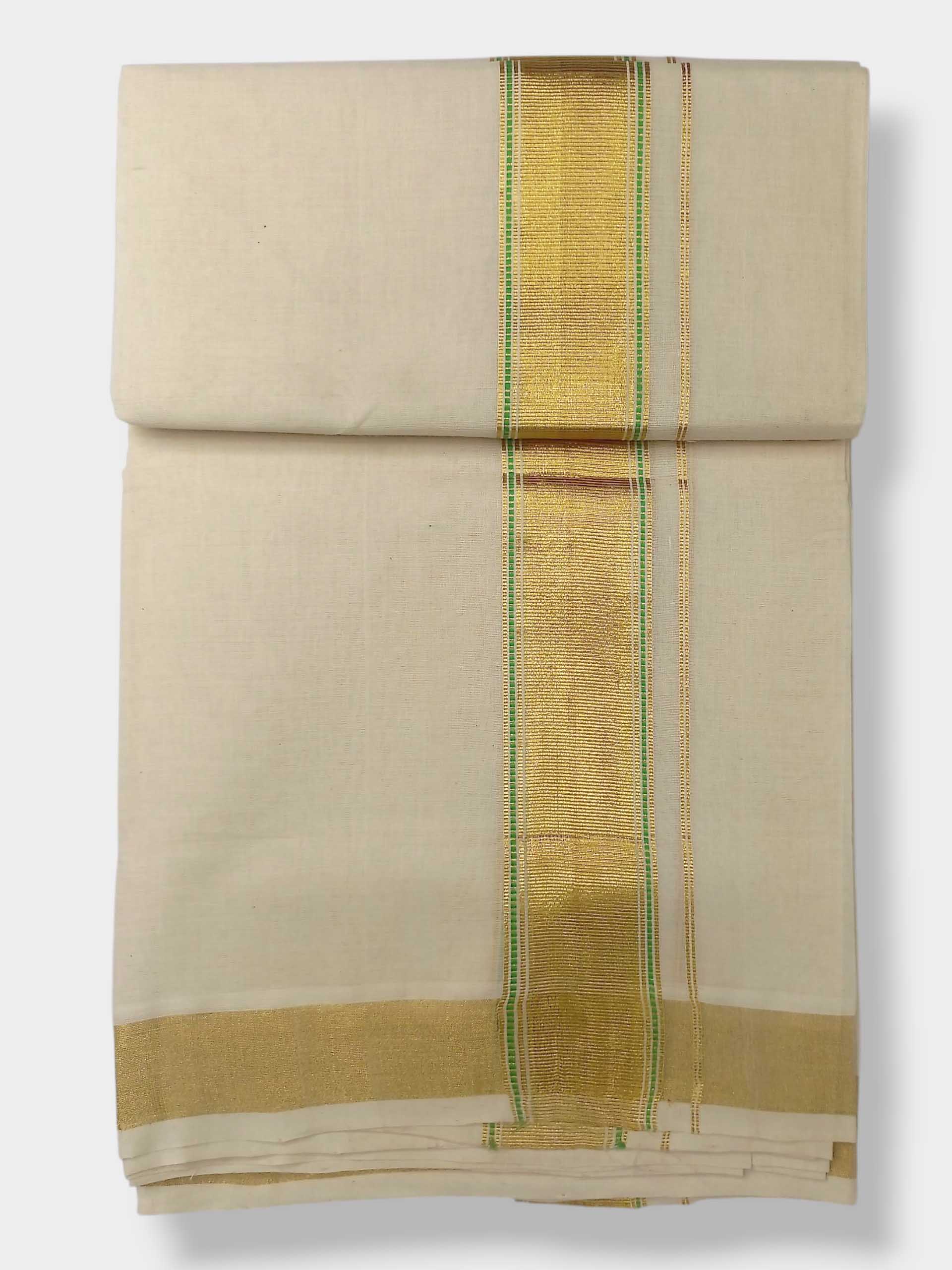 Original Balaramapuram Handloom Kasavu Mundu for Men