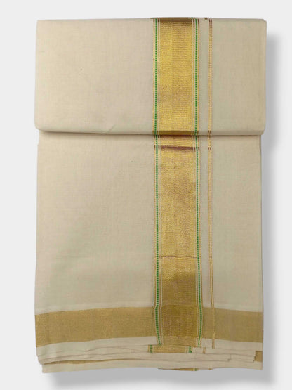 Original Balaramapuram Handloom Kasavu Mundu for Men