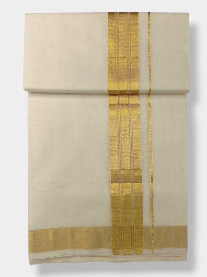 Original Balaramapuram Handloom Kasavu Mundu for Men