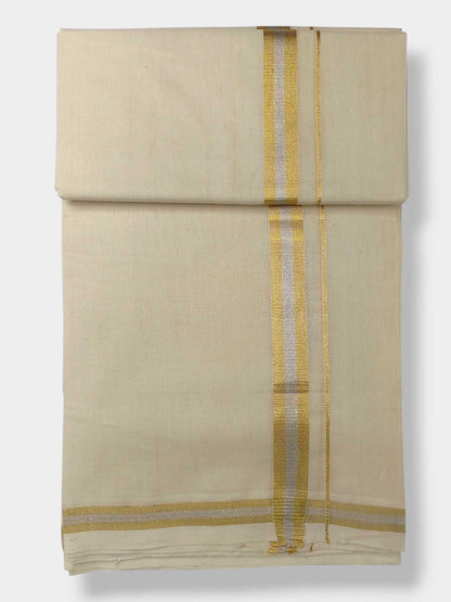 Original Balaramapuram Handloom Kasavu Mundu for Men