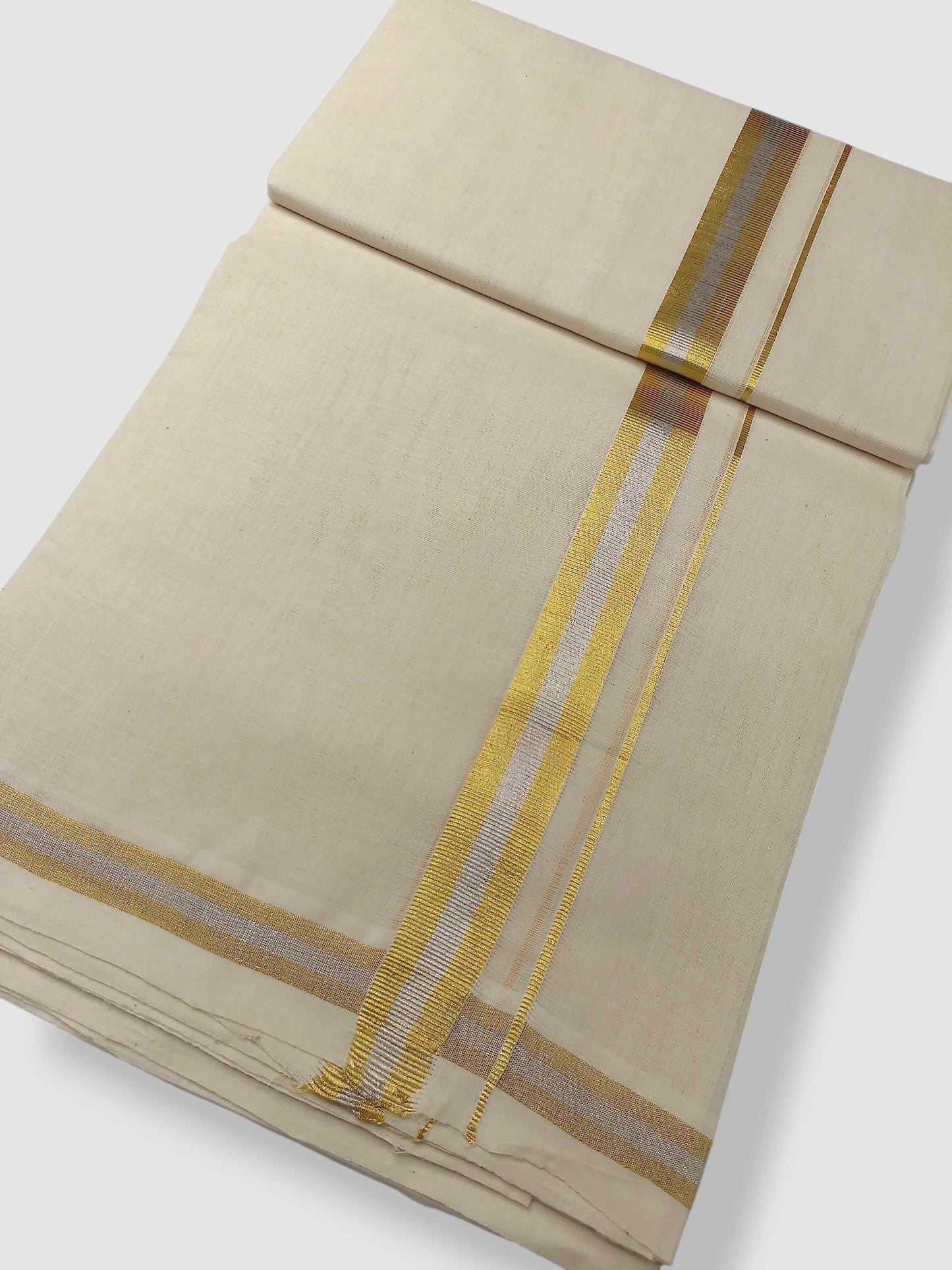 Original Balaramapuram Handloom Kasavu Mundu for Men