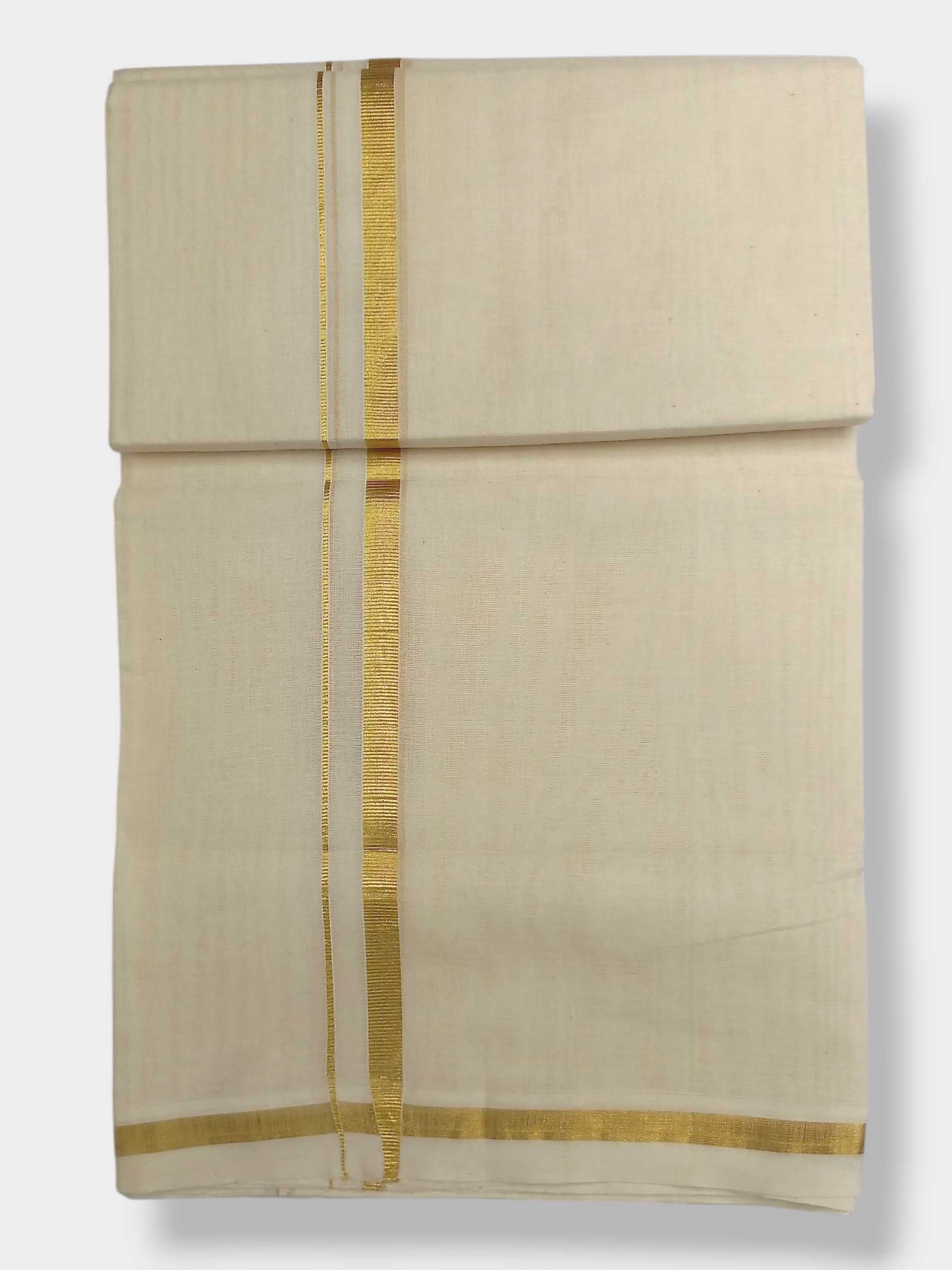 Original Balaramapuram Handloom Kasavu Mundu for Men