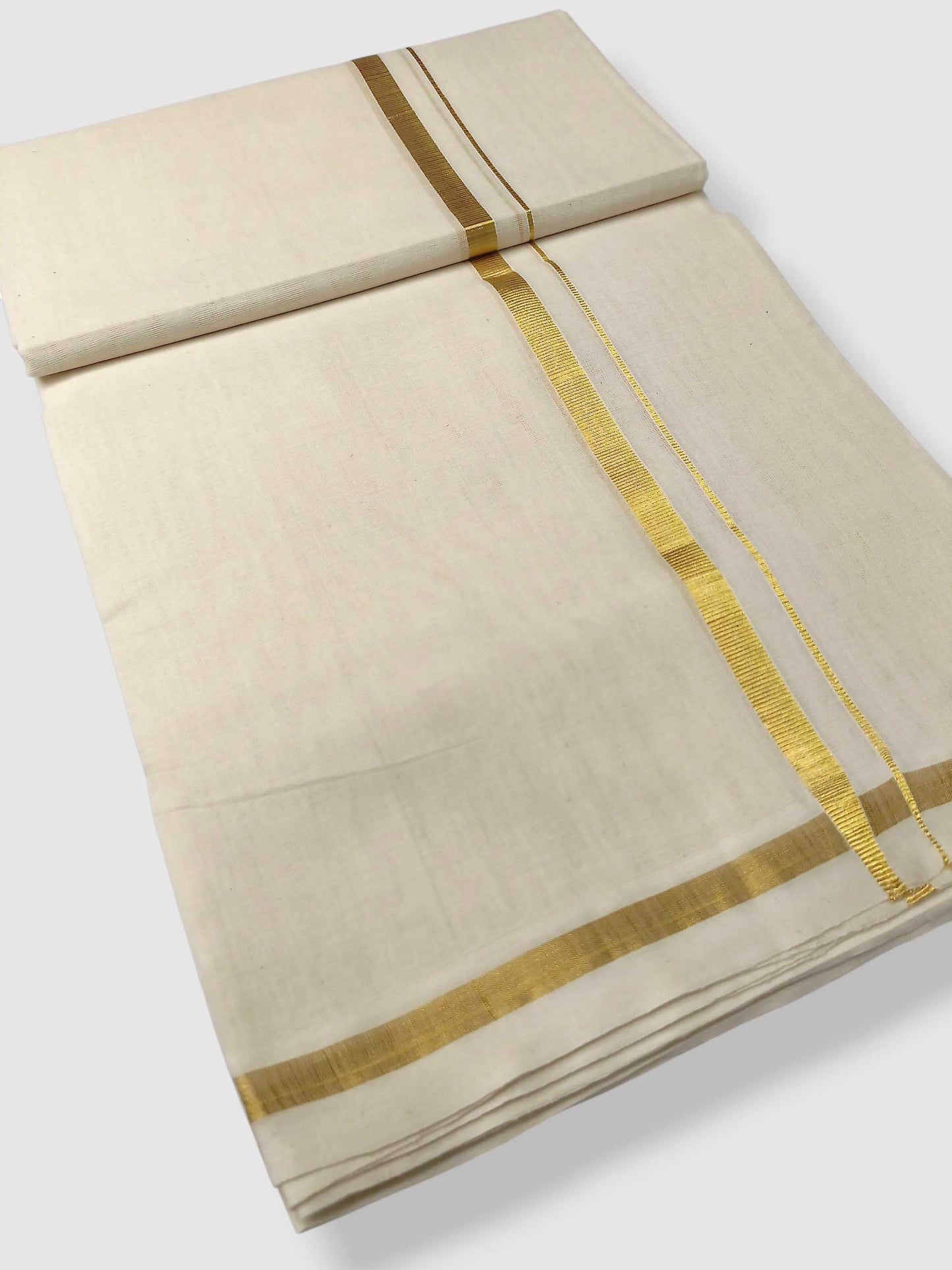 Original Balaramapuram Handloom Kasavu Mundu for Men