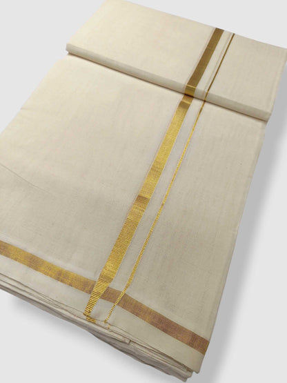 Original Balaramapuram Handloom Kasavu Mundu for Men