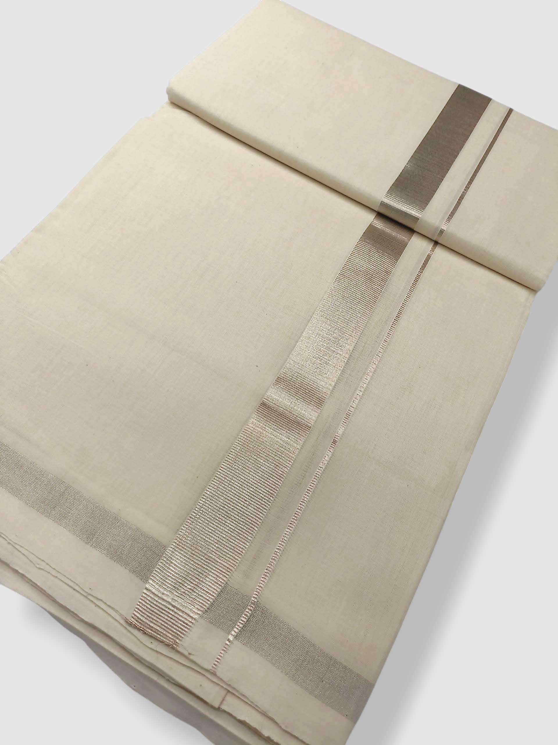 Original Balaramapuram Handloom Kasavu Mundu for Men