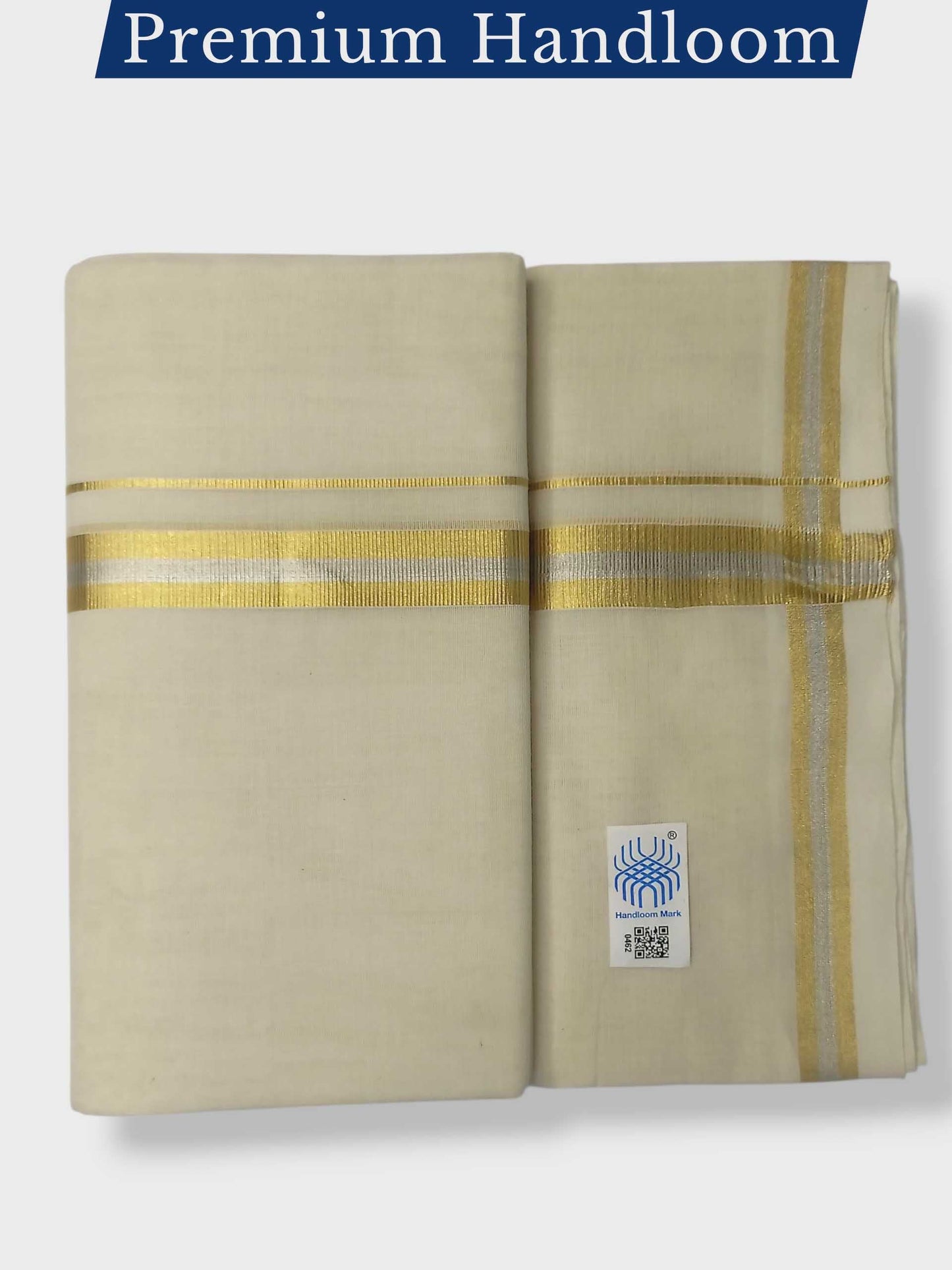 Original Balaramapuram Handloom Kasavu Mundu for Men
