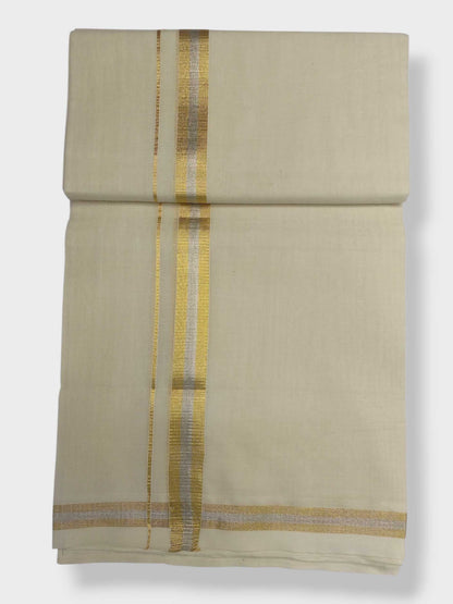 Original Balaramapuram Handloom Kasavu Mundu for Men
