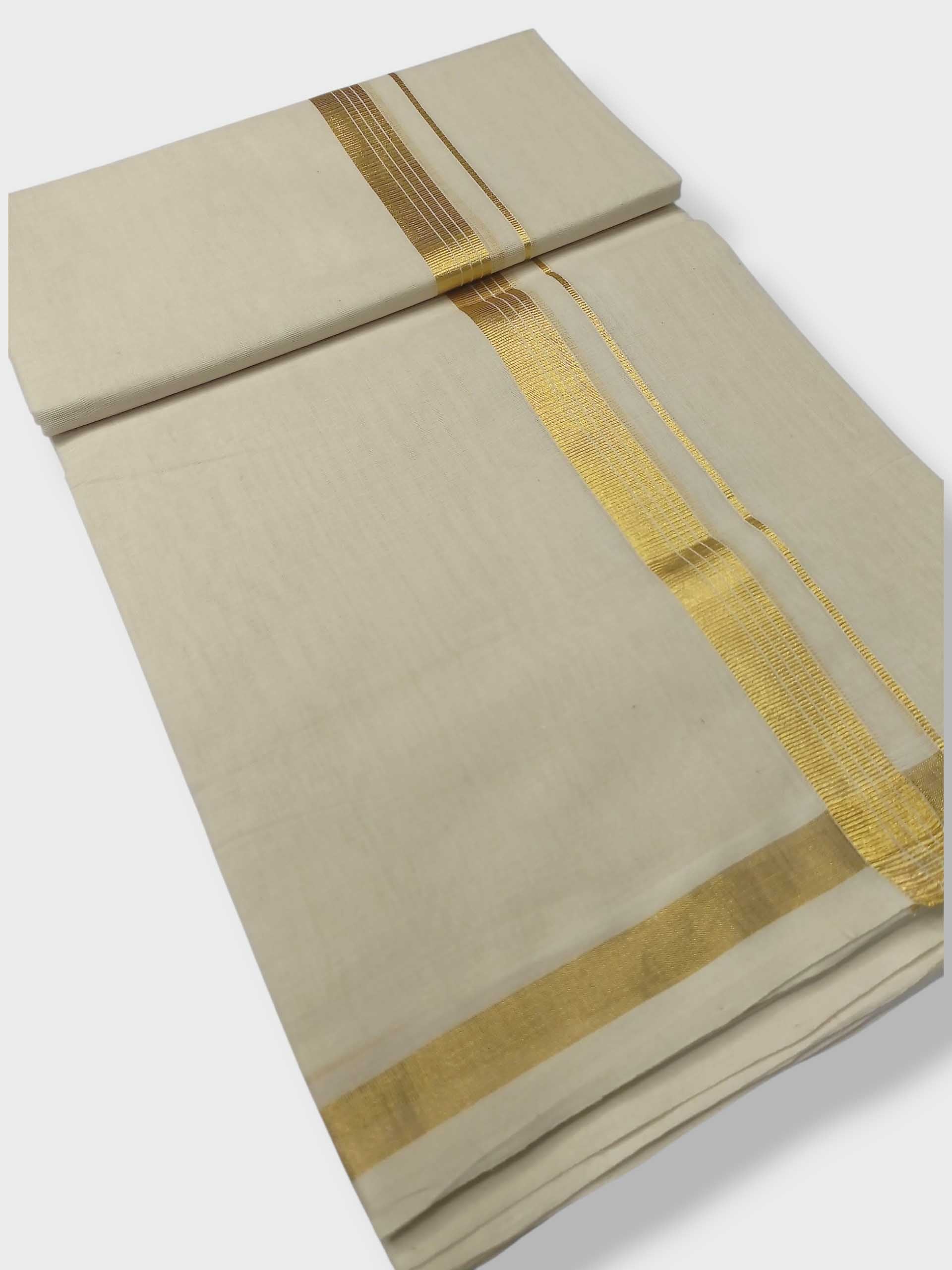 Original Balaramapuram Handloom Kasavu Mundu for Men