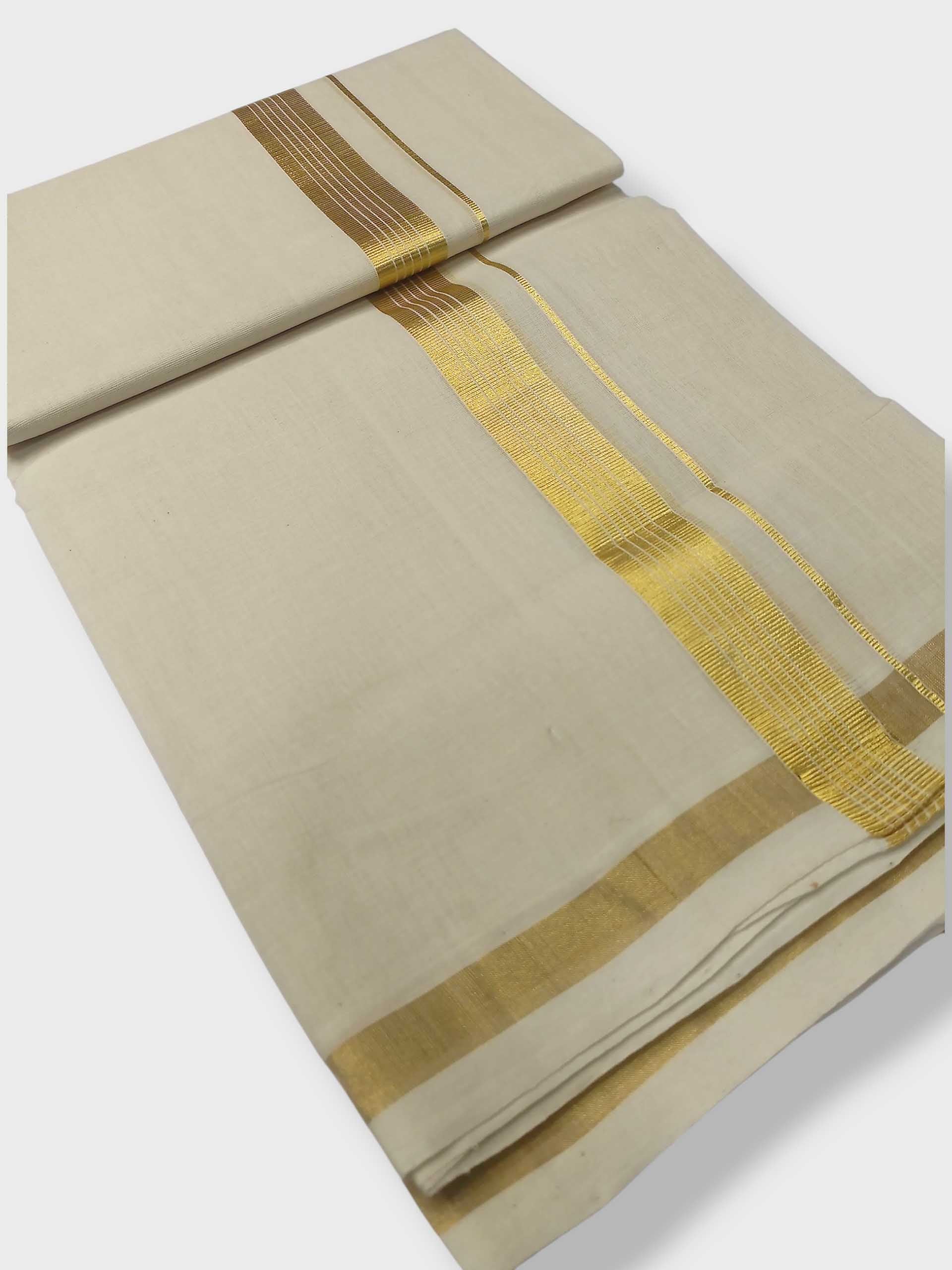 Original Balaramapuram Handloom Kasavu Mundu for Men