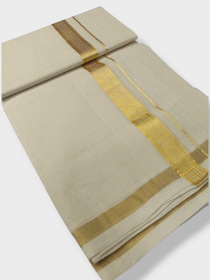 Original Balaramapuram Handloom Kasavu Mundu for Men