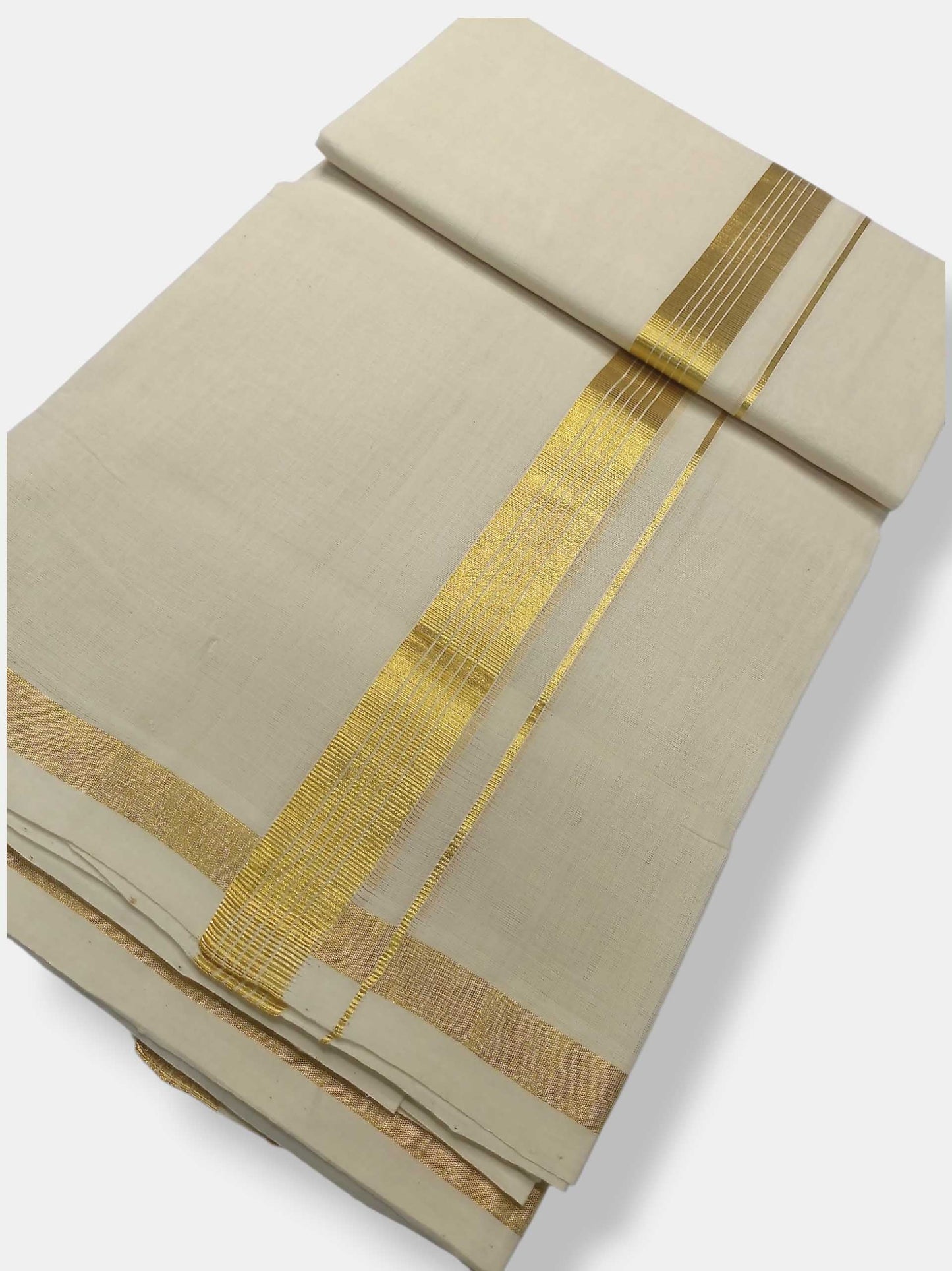 Original Balaramapuram Handloom Kasavu Mundu for Men