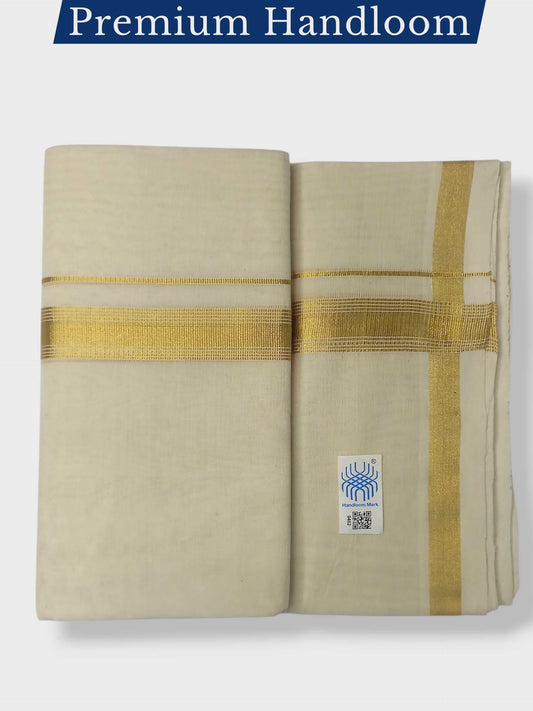 Original Balaramapuram Handloom Kasavu Mundu for Men