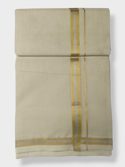 Original Balaramapuram Handloom Kasavu Mundu for Men