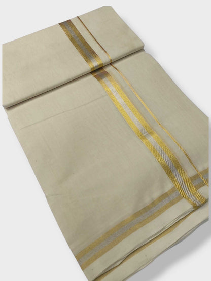 Original Balaramapuram Handloom Kasavu Mundu for Men