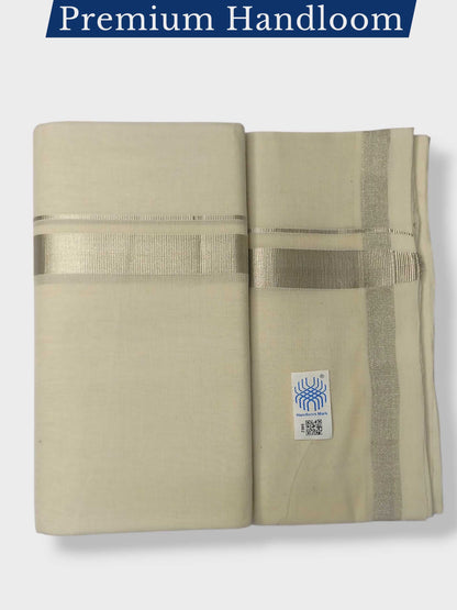 Original Balaramapuram Handloom Kasavu Mundu for Men