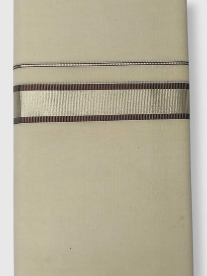 Original Balaramapuram Handloom Kasavu Mundu for Men