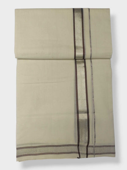 Original Balaramapuram Handloom Kasavu Mundu for Men