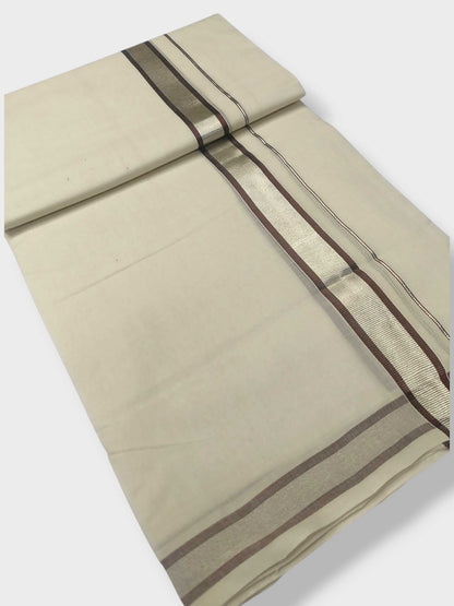 Original Balaramapuram Handloom Kasavu Mundu for Men