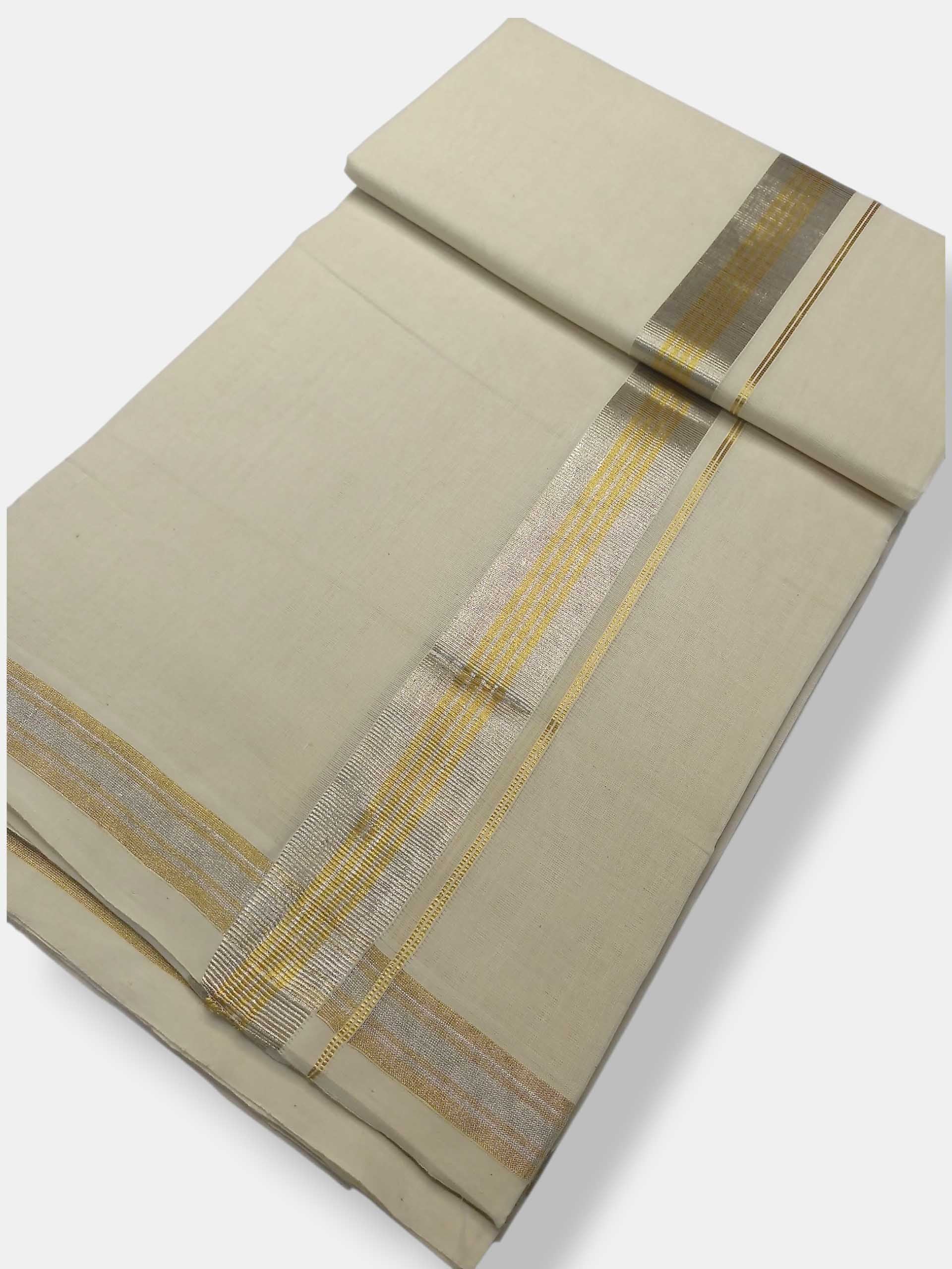 Original Balaramapuram Handloom Kasavu Mundu for Men