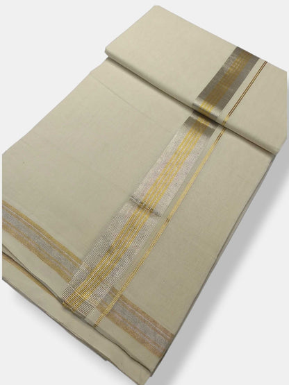 Original Balaramapuram Handloom Kasavu Mundu for Men