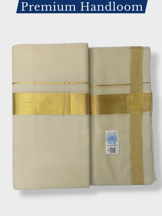 Original Balaramapuram Handloom Kasavu Mundu for Men
