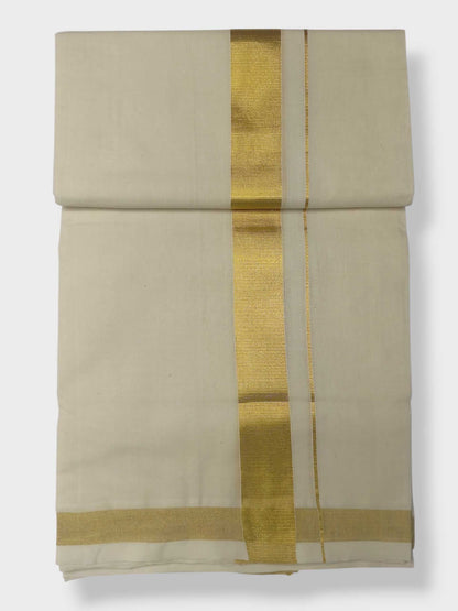 Original Balaramapuram Handloom Kasavu Mundu for Men