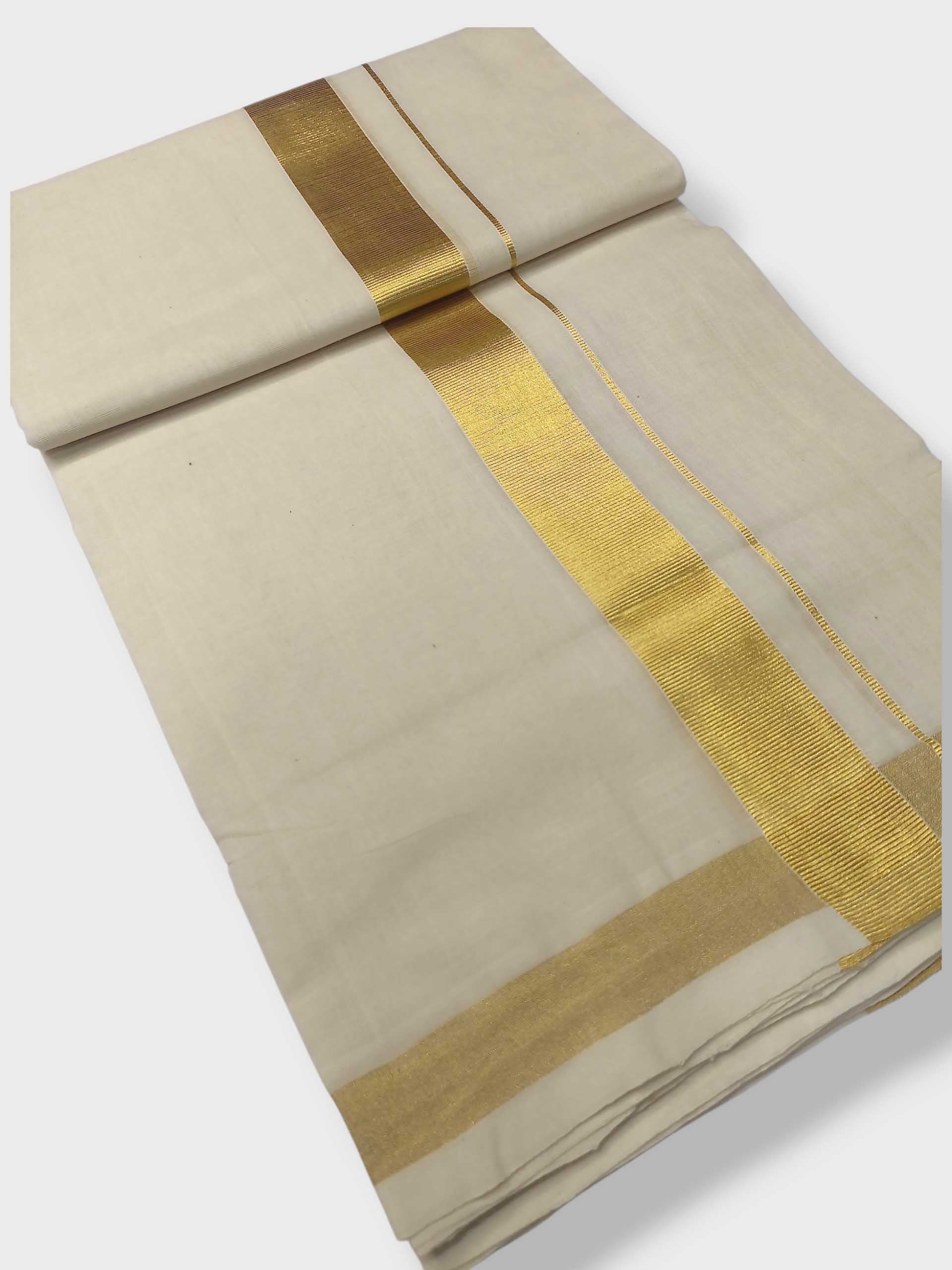 Original Balaramapuram Handloom Kasavu Mundu for Men
