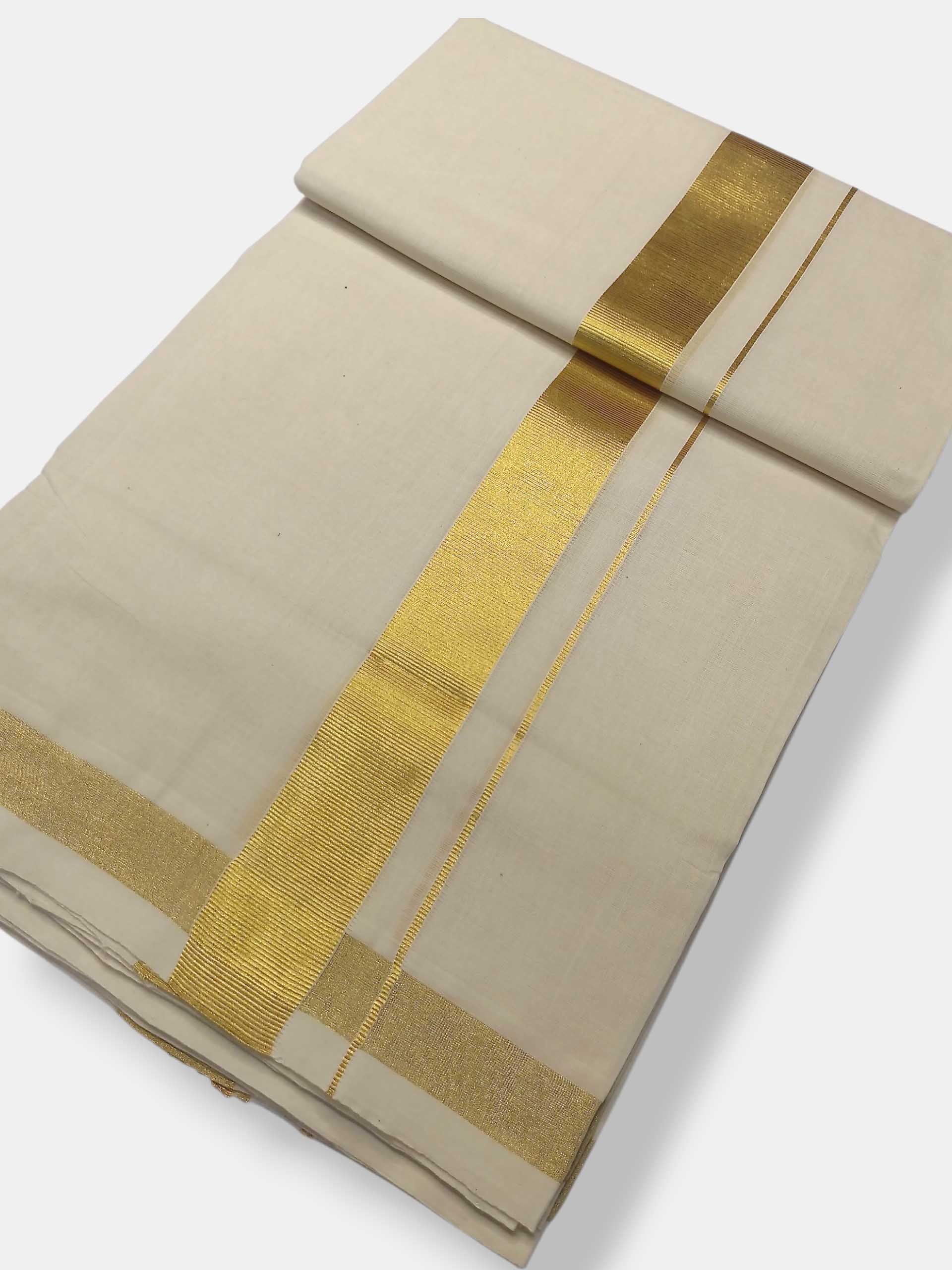 Original Balaramapuram Handloom Kasavu Mundu for Men