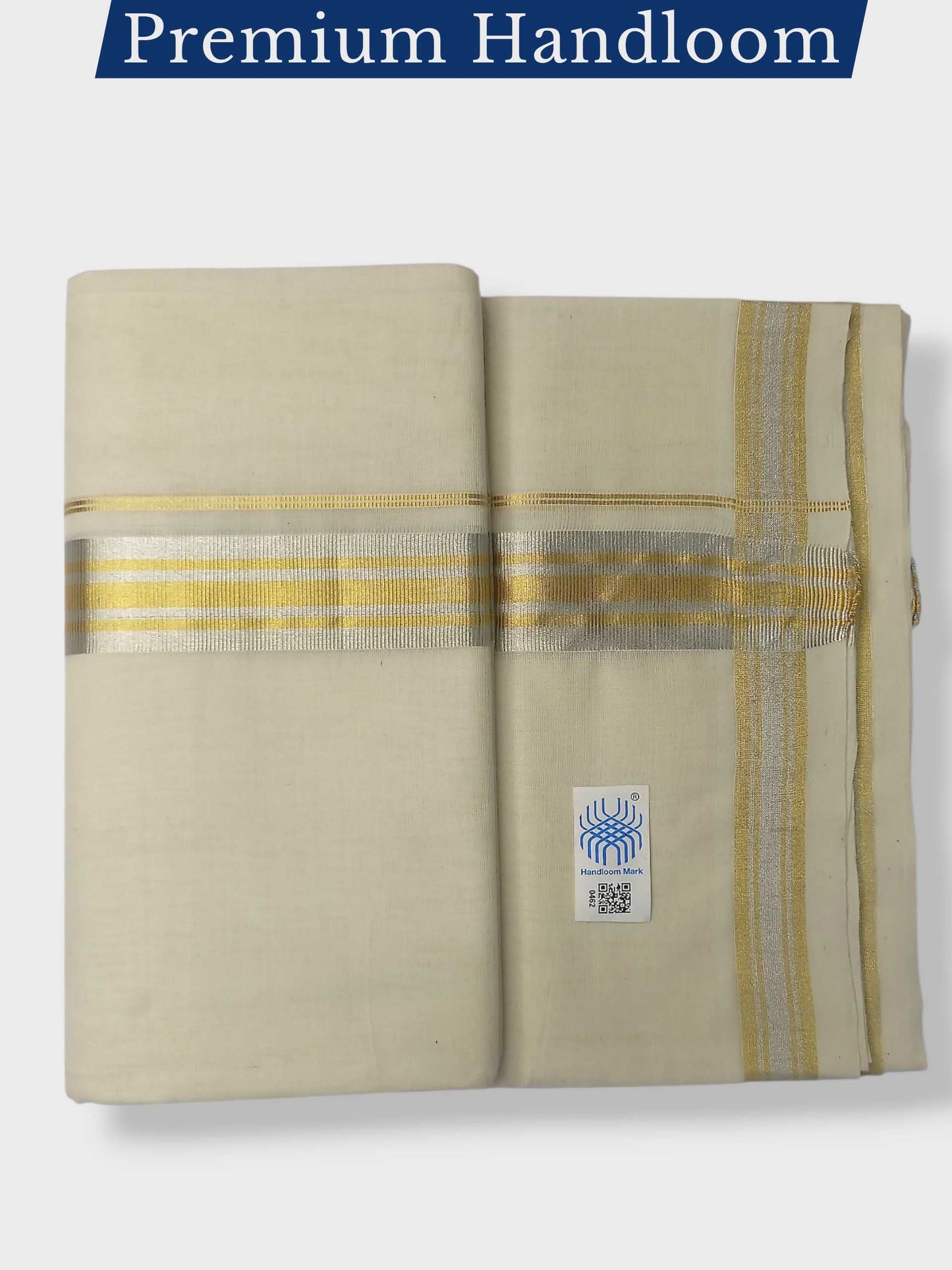 Original Balaramapuram Handloom Kasavu Mundu for Men