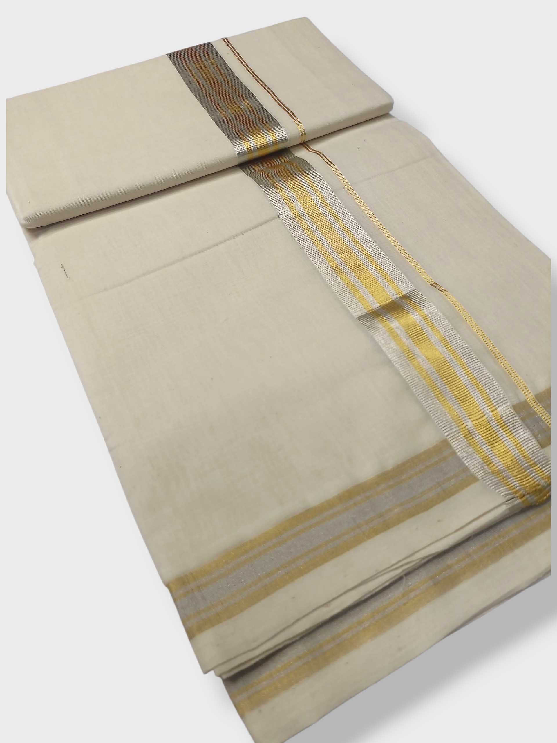 Original Balaramapuram Handloom Kasavu Mundu for Men