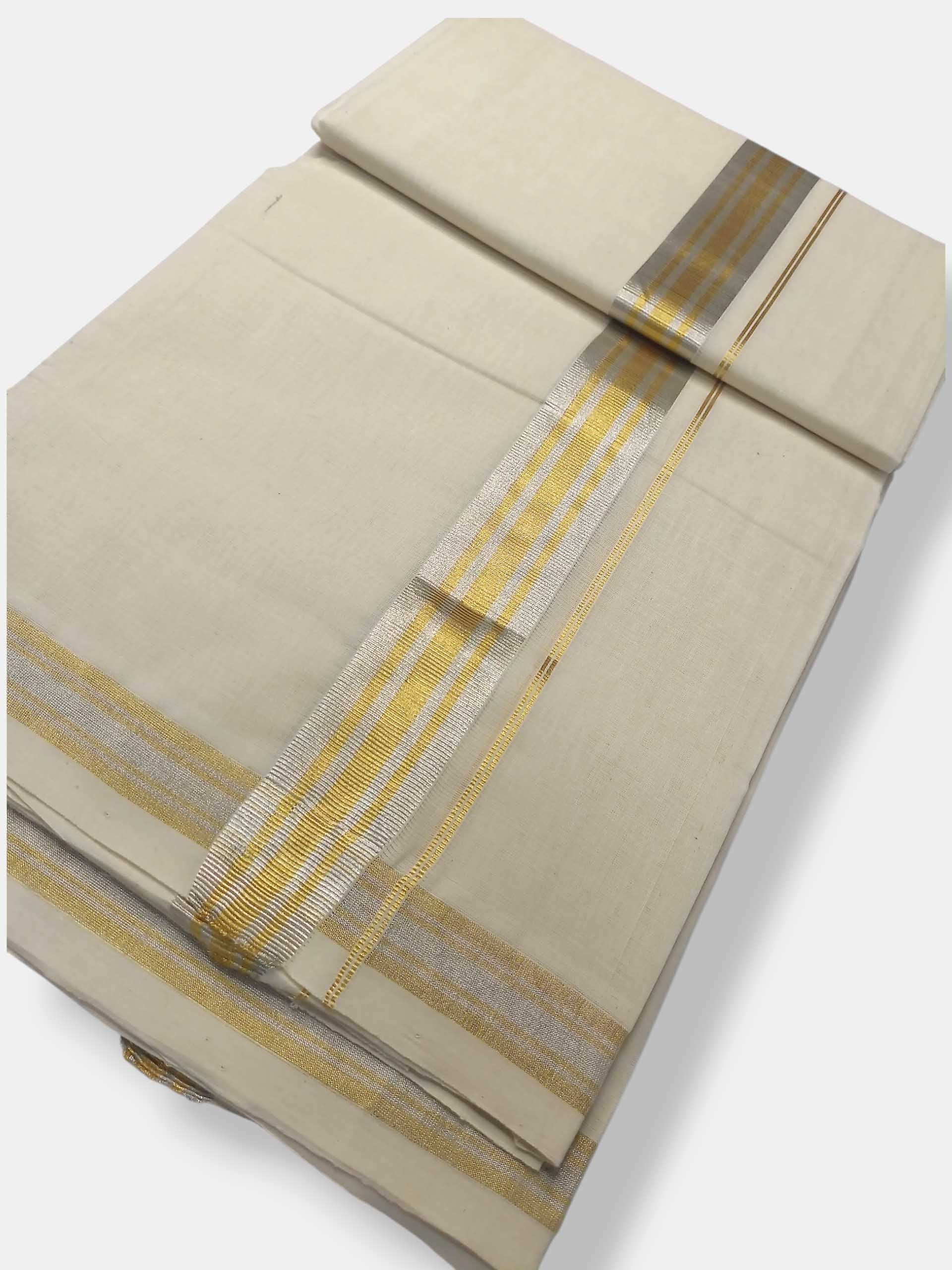 Original Balaramapuram Handloom Kasavu Mundu for Men