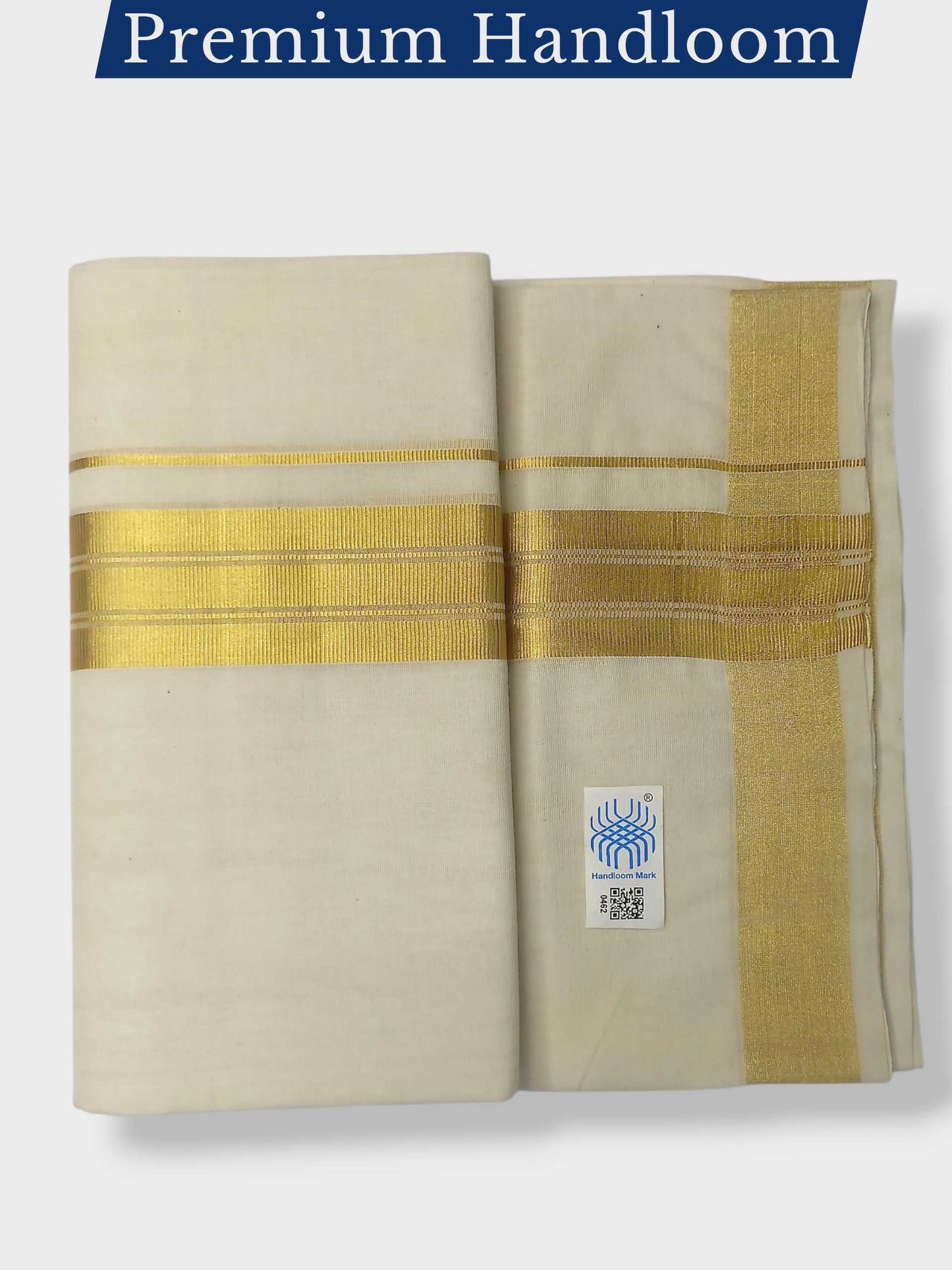 Original Balaramapuram Handloom Kasavu Mundu for Men