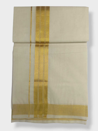 Original Balaramapuram Handloom Kasavu Mundu for Men