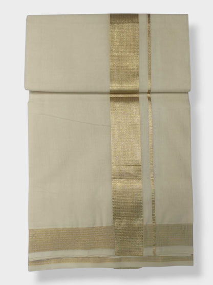Original Balaramapuram Handloom Kasavu Mundu for Men
